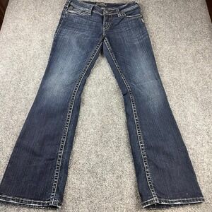 Silver Jeans Co Suki Surplus Dark Wash Bootcut Jeans W30 L32 Thick Stitching
